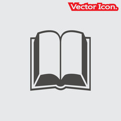 Book icon isolated sign symbol and flat style for app, web and digital design. Vector illustration.