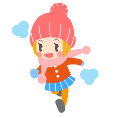 走る子供（冬）