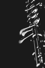 An isolated oboe on a black background