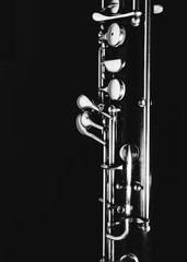 An isolated oboe on a black background