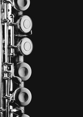 Keys of a silver flute