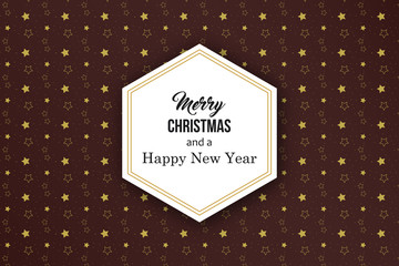 Merry Christmas and a happy new year - golden stars