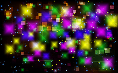 Colorful tech square abstract background