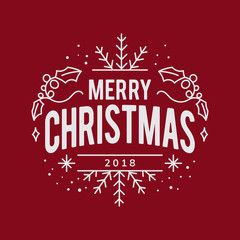 Merry Christmas 2018 greeting badge vector