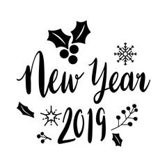 New Year 2019 greeting vector