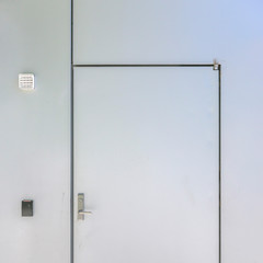 Door with a key card entry system for security
