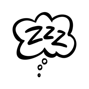Sleep comic bubble zzz. Sleeping bubble icon hand drawn vector Lettering. Stock Vector | Adobe Stock