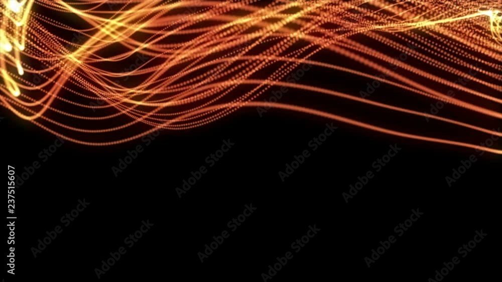 Poster 4k abstract loopable red cg motion waving dots texture with glowing defocused particles. cyber or te
