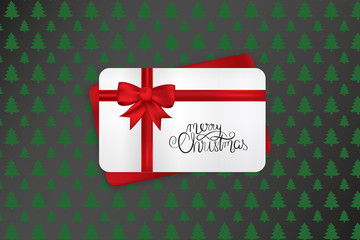 Merry Christmas - Geschenkkarte - Grüne Tannen