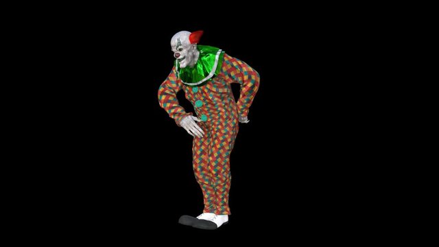 clown bows down, Animation, Alpha Channel