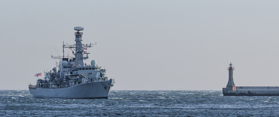 WARSHIP - The ship returns from the cruise to port