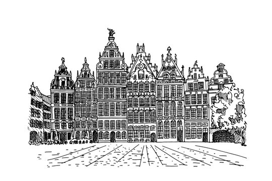 recommend clip art: Grote Markt square in Antwerpen, Belgium.