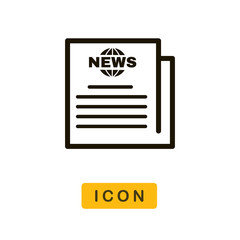 Newspaper sheet vector icon
