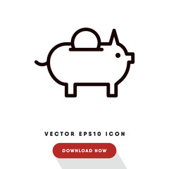 Piggy bank black friday vector icon
