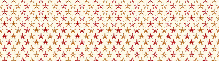 Concept of seamless texture with hand drawn snowflakes. Vector.
