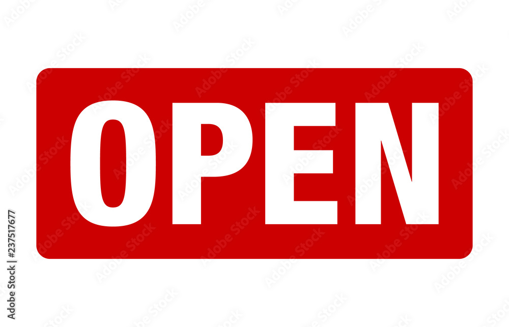 Poster red open sign for retail/store vector for websites and print