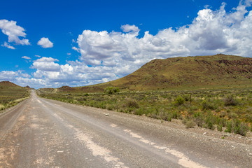 The arid landscape of the Karoo National Park in South Africa.