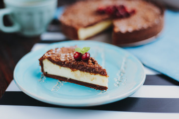 Chocolate pie with cottage cheese