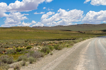 Fototapeta na wymiar The arid landscape of the Karoo National Park in South Africa.