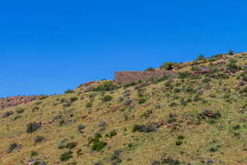 Fototapeta na wymiar The arid landscape of the Karoo National Park in South Africa.