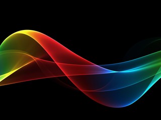 Abstract multicolored light waves background
