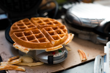 sweet homemade waffles is tasty