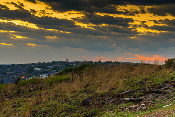 Pretoria, the capitol of South Africa, as viewed from the Klapperkop hill overlooking the city.