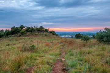 Fototapeta premium Pretoria, the capitol of South Africa, as viewed from the Klapperkop hill overlooking the city.
