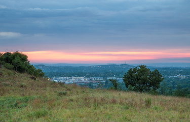 Pretoria, the capitol of South Africa, as viewed from the Klapperkop hill overlooking the city.