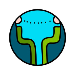 Dialogue logo logotype for psychology psychotherapy consulting speech talking meeting conversation between two hand drawn minimalism green and blue