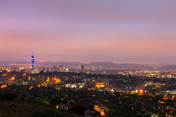 Fototapeta na wymiar Pretoria, the capital of South Africa, as viewed from the Klapperkop hill overlooking the city.