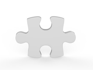 One puzzle piece mock-Up on isolated white background, 3d illustration