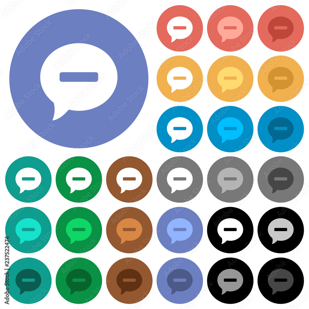 Poster delete comment round flat multi colored icons