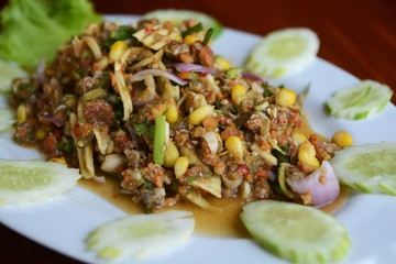 Spicy Horseshoe Crab Egg Salad, Thai food style