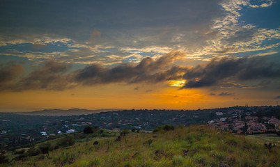 Naklejka na ściany i meble Pretoria, the capitol of South Africa, as viewed from the Klapperkop hill overlooking the city.