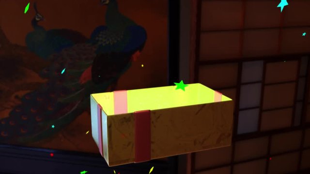 alpha channelled surprise box animation suprise or christmas use