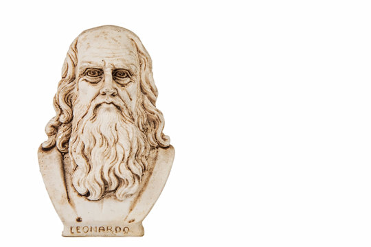 Leonardo da Vinci frontal white background