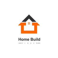 Creative Home Construction Logo With Hammer Symbol