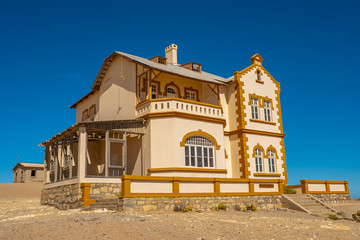 Kolmanskuppe, aslo known as Kolmanskop, a diamond mining ghost town on the Skeleton Coast of Namibia.