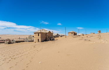 Kolmanskuppe, aslo known as Kolmanskop, a diamond mining ghost town on the Skeleton Coast of Namibia.