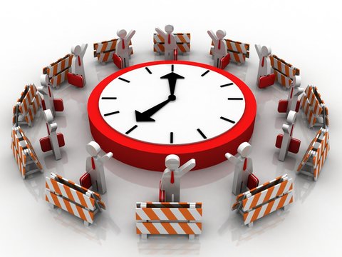 3d illustration Business Network with clock