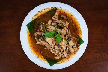 Spicy Grilled Pork Salad, Nam Tok Moo