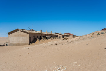 Kolmanskuppe, aslo known as Kolmanskop, a diamond mining ghost town on the Skeleton Coast of Namibia.