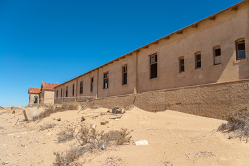 Kolmanskuppe, aslo known as Kolmanskop, a diamond mining ghost town on the Skeleton Coast of Namibia.