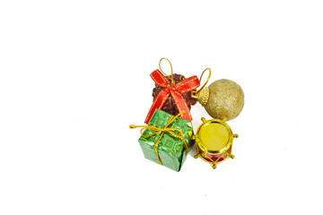 christmas presents on white background