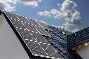 Roof with solar panels