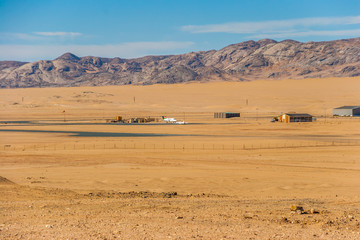 Kolmanskuppe, also known as Kolmanskop, a diamond mining ghost town on the Skeleton Coast of Namibia.