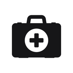 Medicine briefcase icon. First aid symbol
