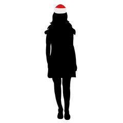 isolated, girl silhouette, new year
