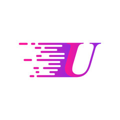 initial letter U fast move logo